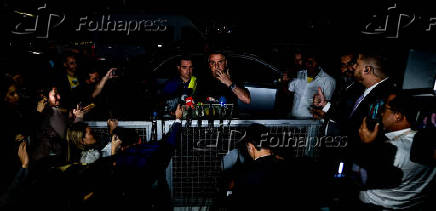 O presidente Jair Bolsonaro (PL), candidato à reeleição, durante coletiva