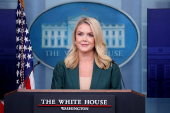 White House Press Secretary Karoline Leavitt holds a press briefing at the White House in Washington