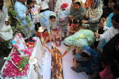 Pakistan's Christian community members attend mass for late Pope Francis