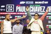Boxers Jake Paul and Julio Cesar Chavez Jr. hold press conference for upcoming boxing mastch