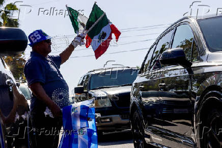 Protest against ICE trying to stage at Dodger Stadium in Los Angeles