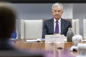 Chairman of the Federal Reserve Jerome Powell leads a Federal Reserve Board open meeting