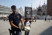 Protest against US entrepreneur Jeff Bezos' wedding in Venice