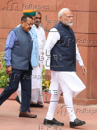Indian Prime Minister Narendra Modi addresses the media ahead of Parliament monsoon session in New Delhi