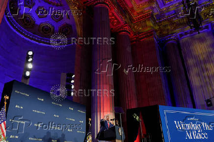 FILE PHOTO: U.S. President Trump delivers an address on Artificial Intelligence