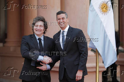 Argentina's President Javier Milei and his Paraguayan counterpart Santiago Pena meet, in Asuncion