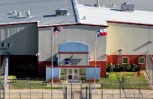 A drone view shows the Bluebonnet Detention Facility in Anson