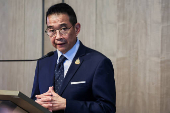 FILE PHOTO: Thailand's Foreign Minister Maris Sangiampongsa attends a press conference following a 6-Country informal consultation on the situation in Myanmar, in Bangkok