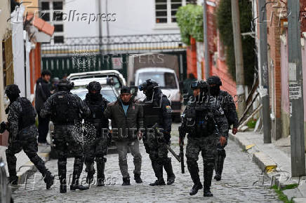 Supporters of Bolivia's former president Evo Morales protest demanding his candidacy, in La Paz