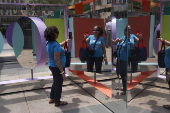 Interactive public art installation by Wade and Leta unveiled at Rockefeller Center