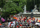 Protest against the increase of Spain's defence spending in Madrid