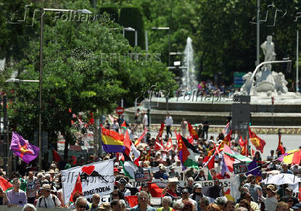 Protest against the increase of Spain's defence spending in Madrid