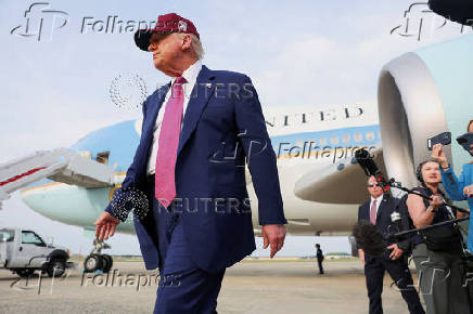 U.S. President Donald Trump arrives at Joint Base Andrews