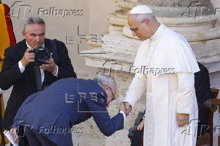 Pope Leo XIV attends audience in the Vatican
