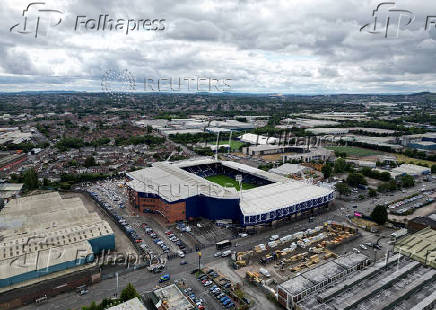 A drone view shows The Hawthorns stadium