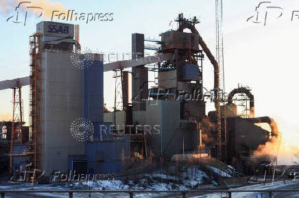 FILE PHOTO: A view shows SSAB'S steel mill in Lulea
