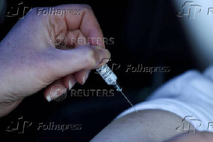 FILE PHOTO: The drive-thru flu vaccination centre, in Darlington