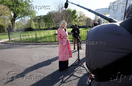 U.S. Attorney General Bondi speaks to members of the media at the White House in Washington
