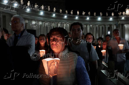 Torchlight procession ahead of the Conclave in St Peter's Square at the Vatican