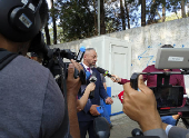 Movimentação no local da reconstituição do caso Cupertino em SP