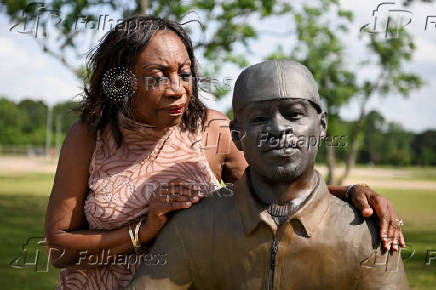 Community Members gather for the 5th anniversary of George Floyd?s death, in Houston, Texas