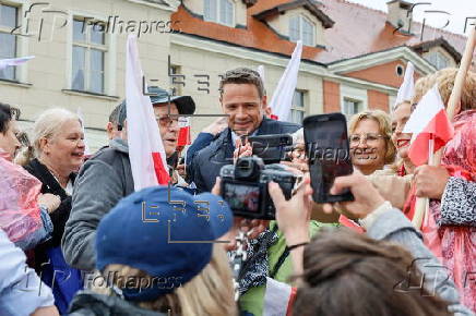 Warsaw Mayor and presidential candidate Trzaskowski campaigns in Kepno