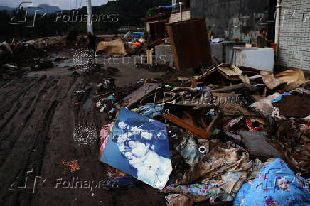 Aftermath of late July's heavy rainfalls that flooded villages, in Huairou, Beijing