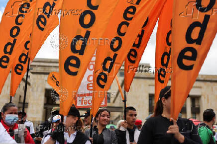 Protest to back Colombian President Petro's labor reform proposal in Bogota