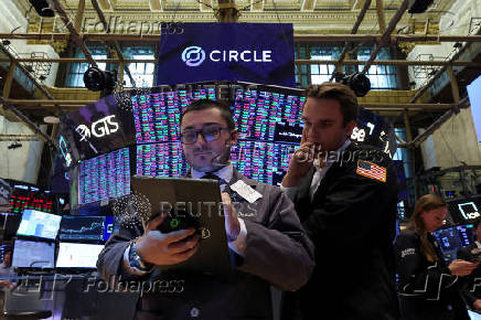FILE PHOTO: Circle Internet Group, the issuer of one of the world's biggest stablecoins, holds IPO at the NYSE in New York