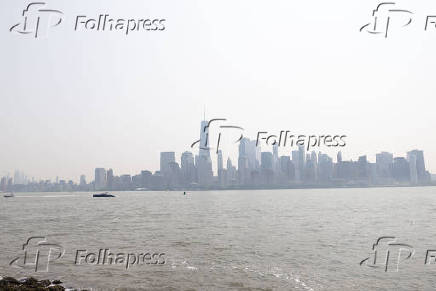 Vista da Ilha de Manhattan, na cidade de Nova York, Estados Unidos
