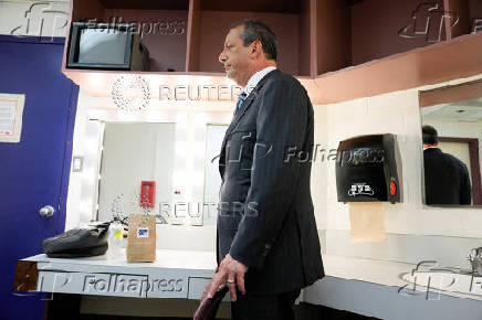 City Comptroller Brad Lander stands before the New York City Democratic Mayoral Primary Debate, in New York City