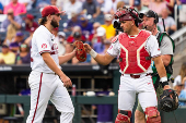 NCAA Baseball: College World Series-Arkansas v LSU