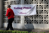 People vote at a pre-polling centre in Sydney