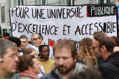 Protest against social reforms of the government in Belgium