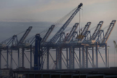 Container cranes at the Port of Savannah in Savannah, Georgia, US