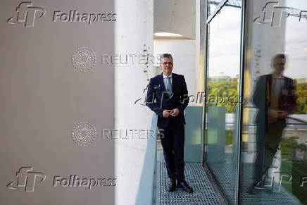 German Minister for Special Tasks and Head of the Federal Chancellery Frei attends an interview with Reuters, in Berlin