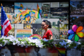 Memorial outside the former Pulse nightclub on the nine-year anniversary of the shooting in Orlando
