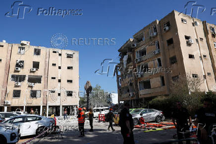 Aftermath of a missile strike from Iran on Israel, in Holon