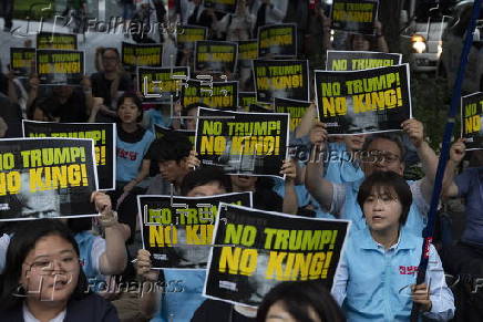 Protest in Seoul, against Trump's policy on South Korea