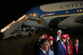 U.S. President Donald Trump's arrival at Joint Base Andrews  following a visit to Iowa