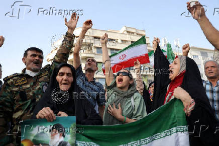 FILE PHOTO: People attend a protest against the U.S attack on nuclear sites, in Tehran, Iran