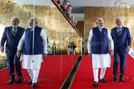 Lula recebe Narendra Modi no Palácio da Alvorada