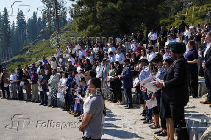 Naturalization ceremony at the Glacier Point ampitheater in Yosemite National Park