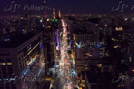 Vista aérea da avenida Paulista, na cidade de São Paulo