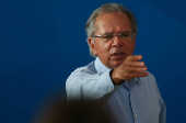 O ministro da Economia, Paulo Guedes, durante entrevista 