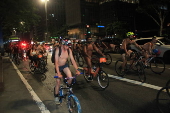 Manifestação Pedalada Pelada na Av Paulista