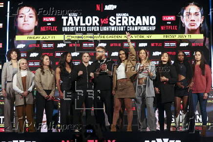Boxers Katie Taylor vs. Amanda Serrano 3 kickoff press conference