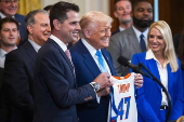 President Trump welcomes the 2025 NCAA Men's College Basketball Champions to the East Room