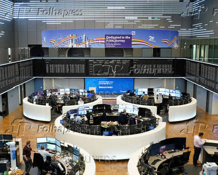 FILE PHOTO: German share price index DAX graph is pictured at the stock exchange in Frankfurt
