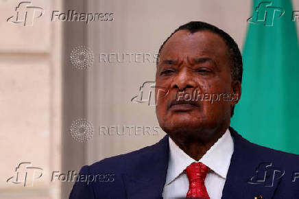 France's President Emmanuel Macron meets President of Congo NGuesso, in Paris